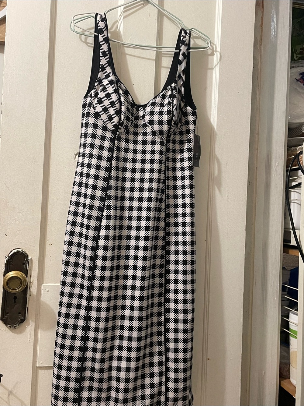 BOLD elements Black and White Gingham Midi Dress